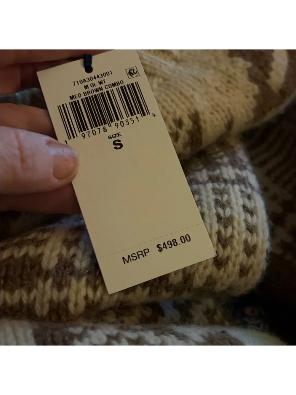 Polo Ralph Lauren Vestiaire Collective Nordic-Style Wool Linen Plaid Sweater S